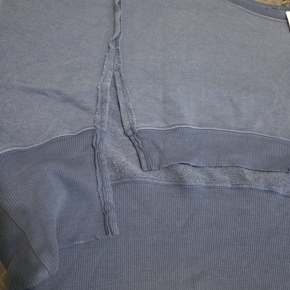 Free People Deep Blue Cropped Camden Sweatshirt - Picture 4 of 9